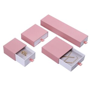 Custom Drawer Pink And White Jewelry Packaging Box