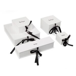 White color jewlery box with ribbon