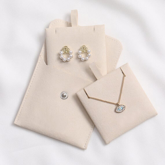 Microfiber Jewelry Pouch With Insert Card Custom Jewelry Packaging